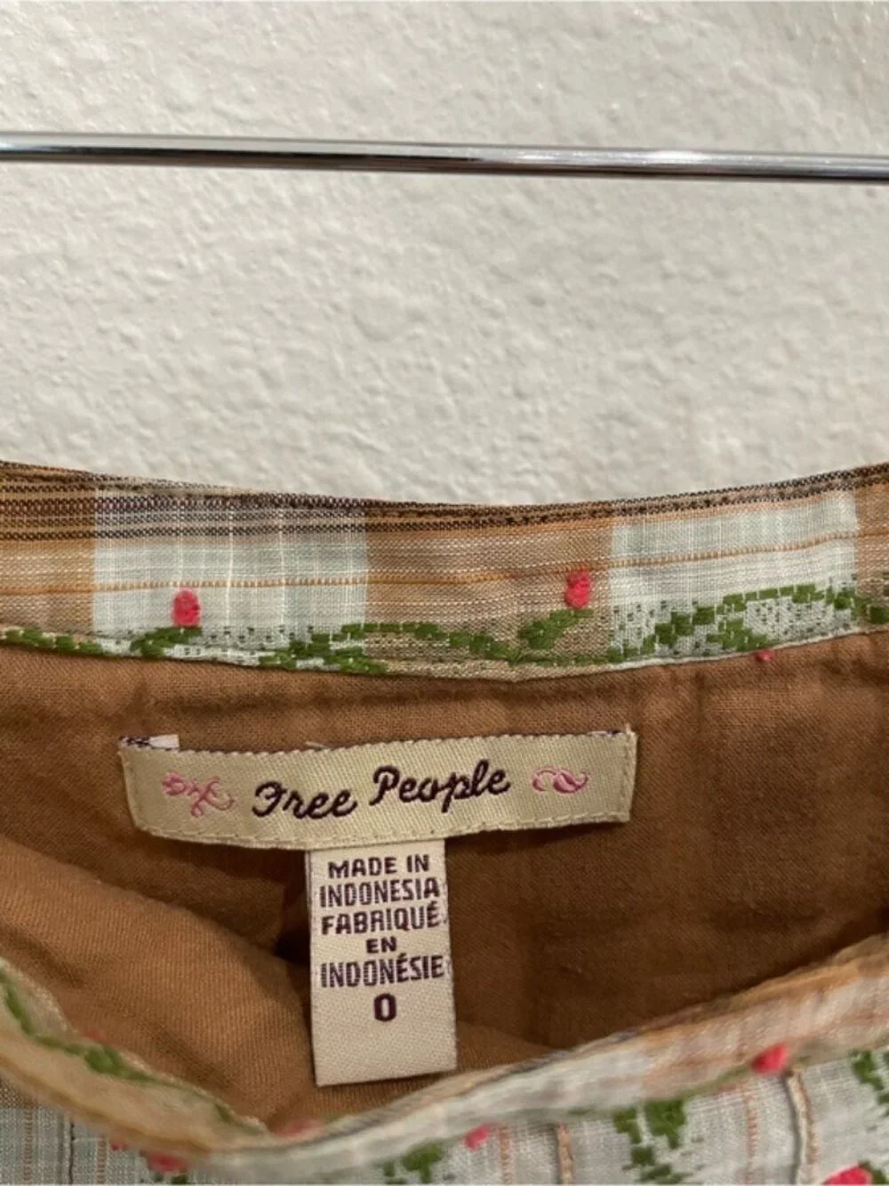 Free People Vintage Embroidered Skirt Cottagecore Pleated